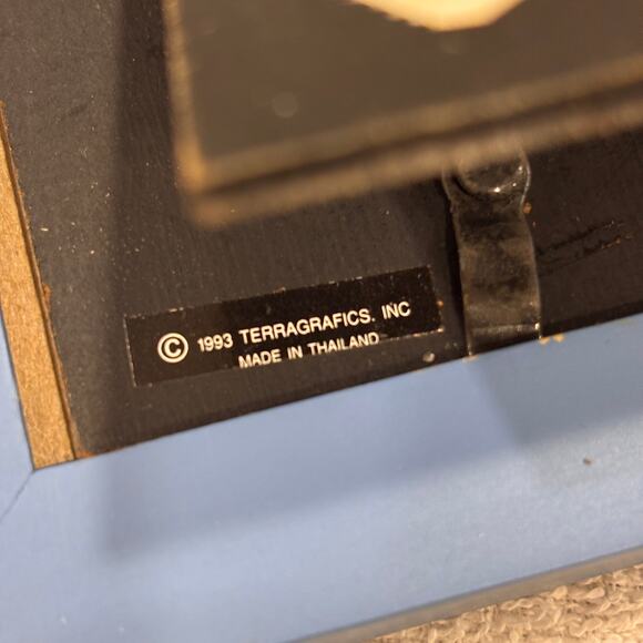 Vtg 90s Terragrafics Mini Framed Cottage Print Blue 4.5"x4.5" JC Penney Country - Picture 5 of 6